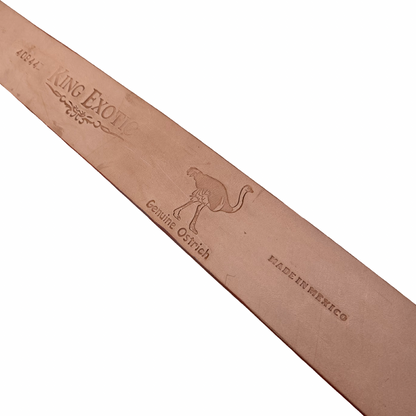 Los Altos cognac ostrich leg leather belt