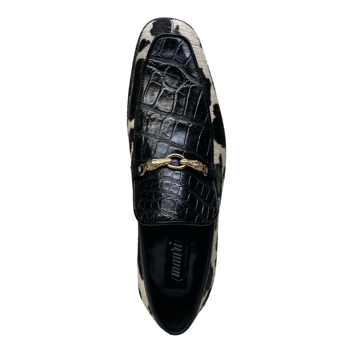 Mauri 4294/5 Alligator & Pony Hair Bit Loafers - Black