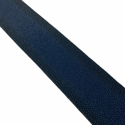 Los Altos navy blue full skin stingray belt with oval stingray buckle