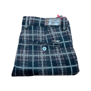 Lorenzzo Franco Brown Plaid Wool Trousers - Dudes Boutique