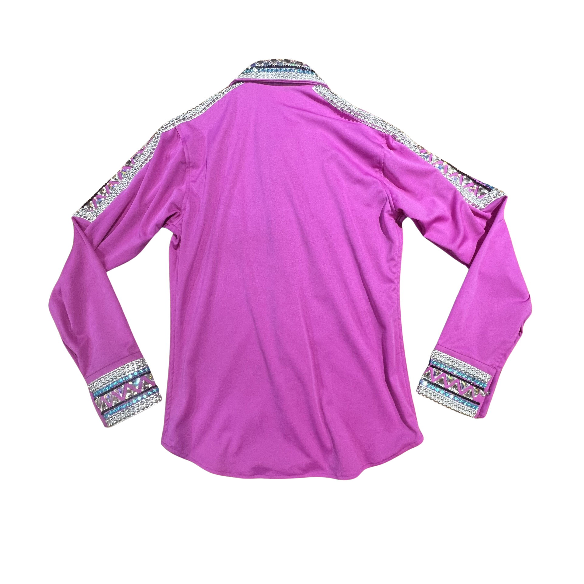 Kashani Fuchsia Pink Royal Hyper Crystal Button-Up Zip Shirt - Dudes Boutique