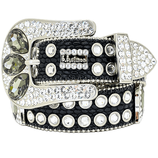 b.b. Simon Triple Black Diamond Crystal Belt - Dudes Boutique