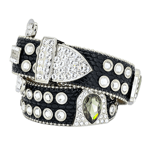 b.b. Simon Triple Black Diamond Crystal Belt - Dudes Boutique