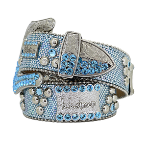 b.b. Simon Light Blue Mermaid Crystal Belt - Dudes Boutique