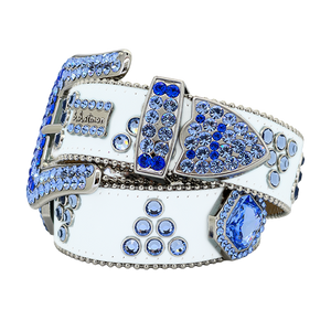 b.b. Simon Bluebell Flower Crystal Belt - Dudes Boutique