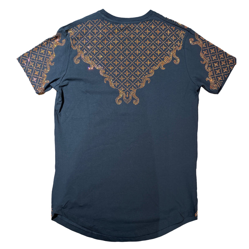 Left Point Black Orange Crystal Star Shirt - Dudes Boutique