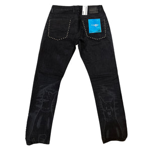 Smoke Rise Black Doberman Sueded Denim Jeans - Dudes Boutique