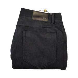 Enzo Alpha-384 Black Pinwale Corduroy High End Pants - Dudes Boutique