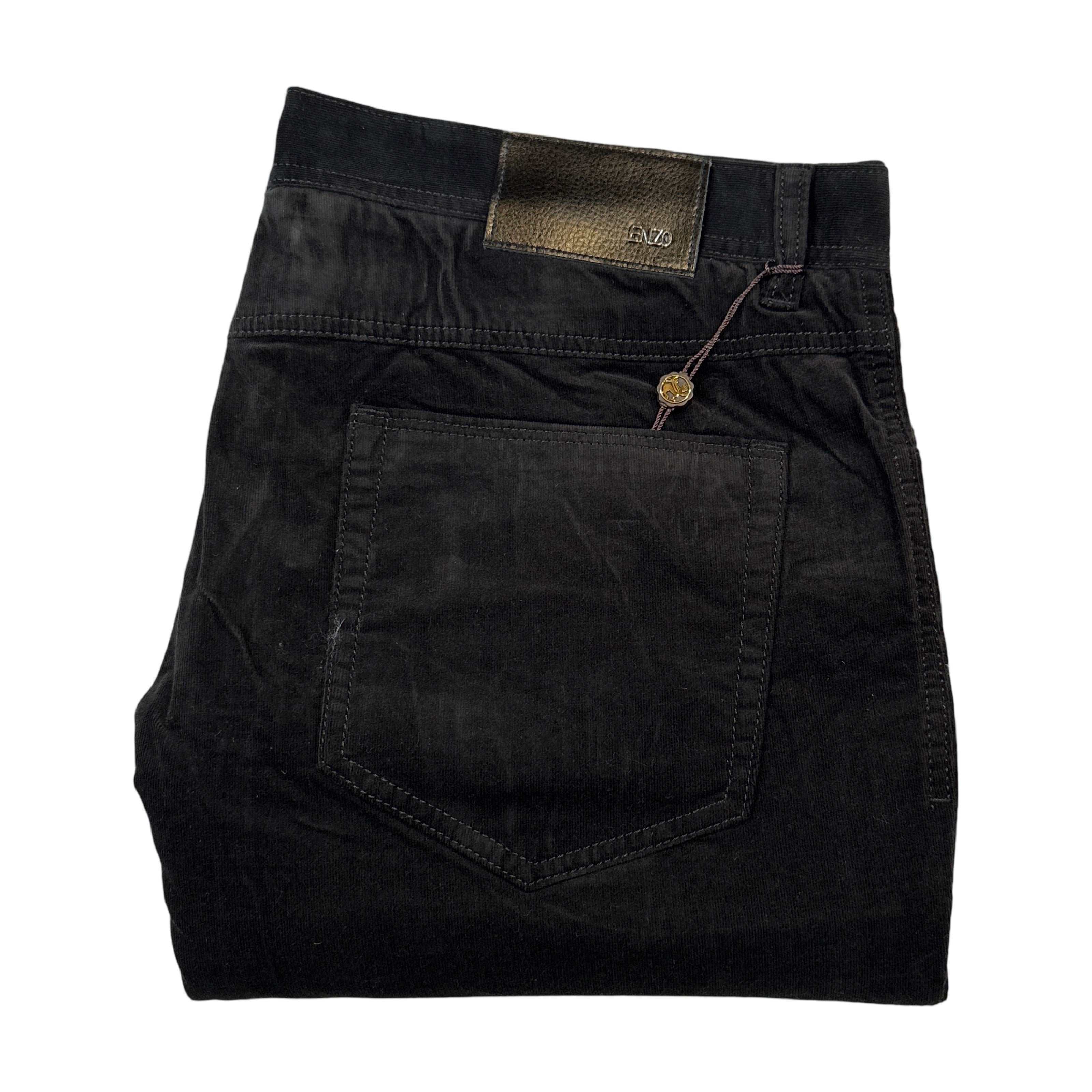 Enzo Alpha-388 Black Velour High End Pants - Dudes Boutique