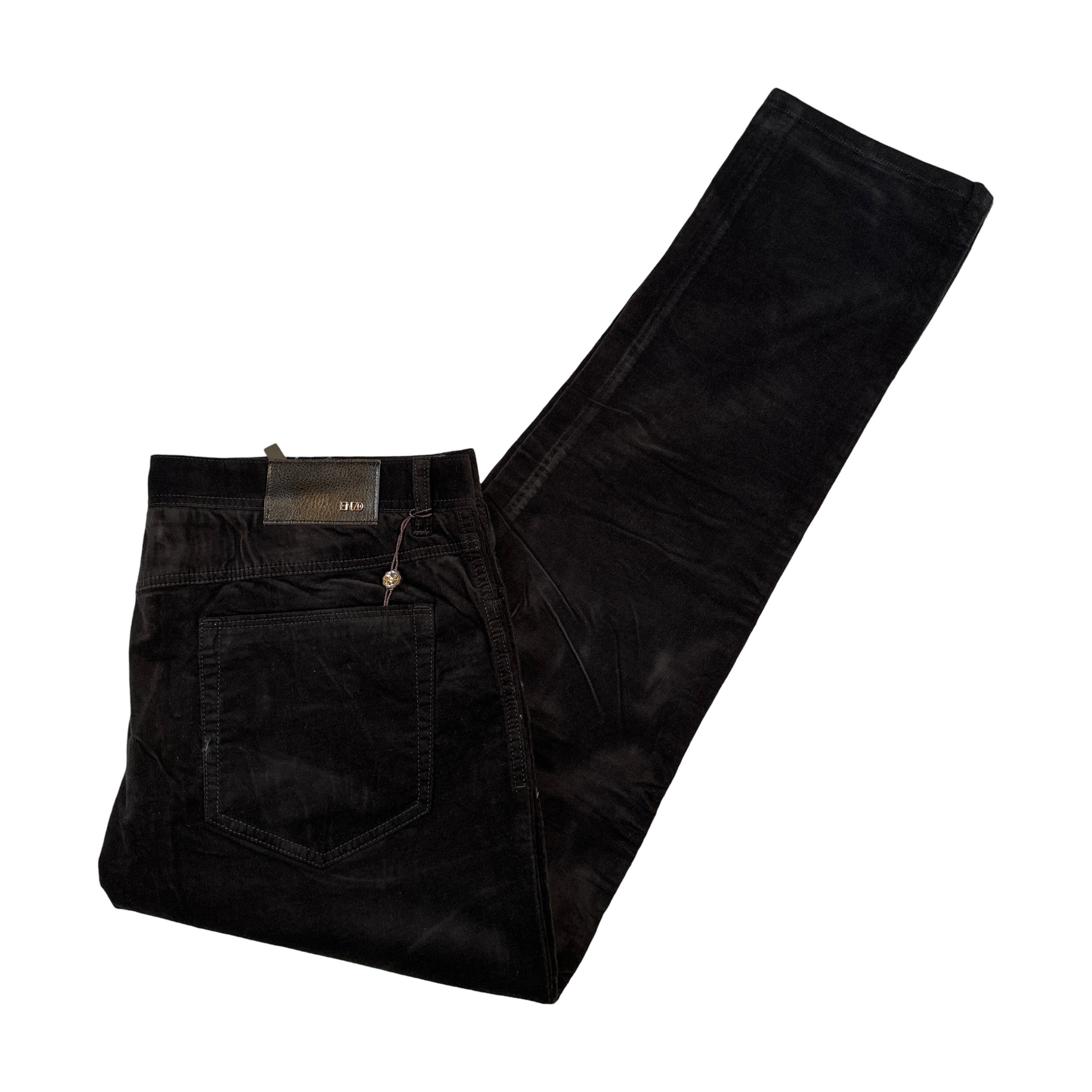 Enzo Alpha-388 Black Velour High End Pants - Dudes Boutique