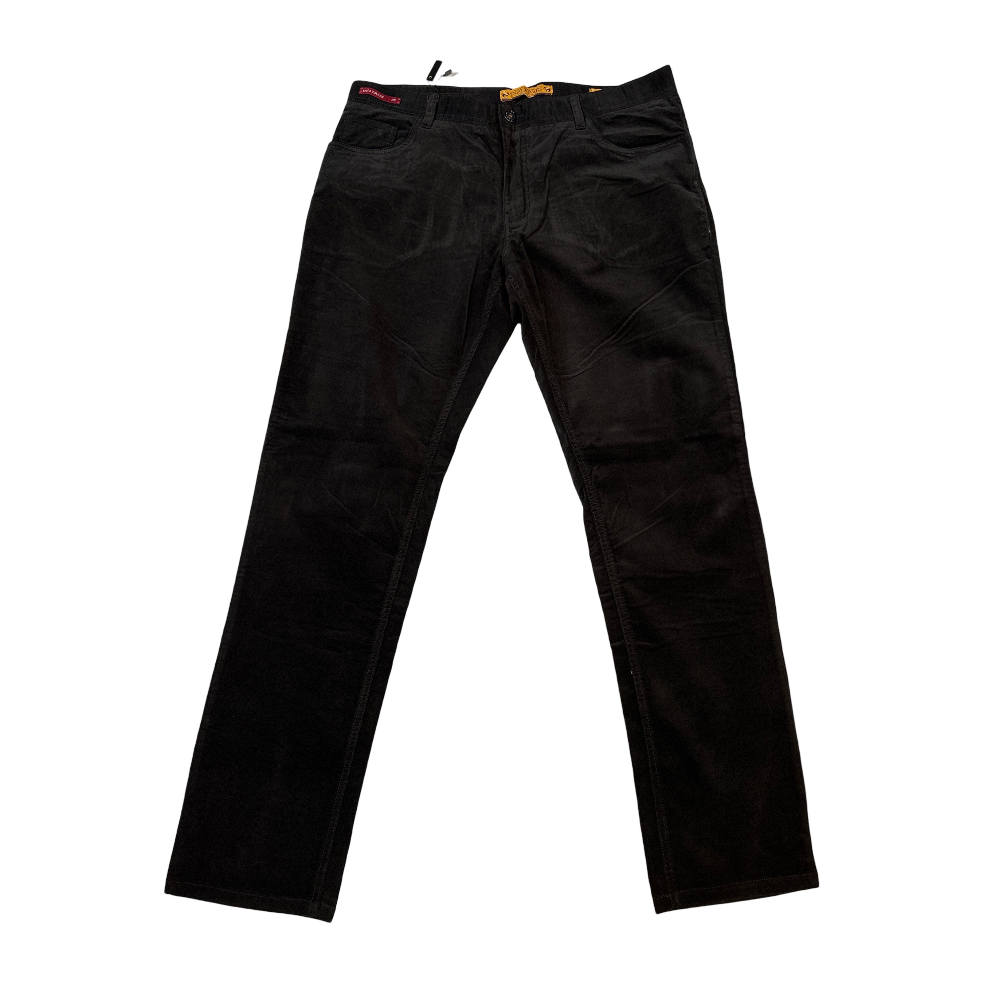 Enzo Alpha-388 Black Velour High End Pants - Dudes Boutique