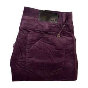 Enzo Alpha-386 Magenta Wine Velour High End Pants - Dudes Boutique