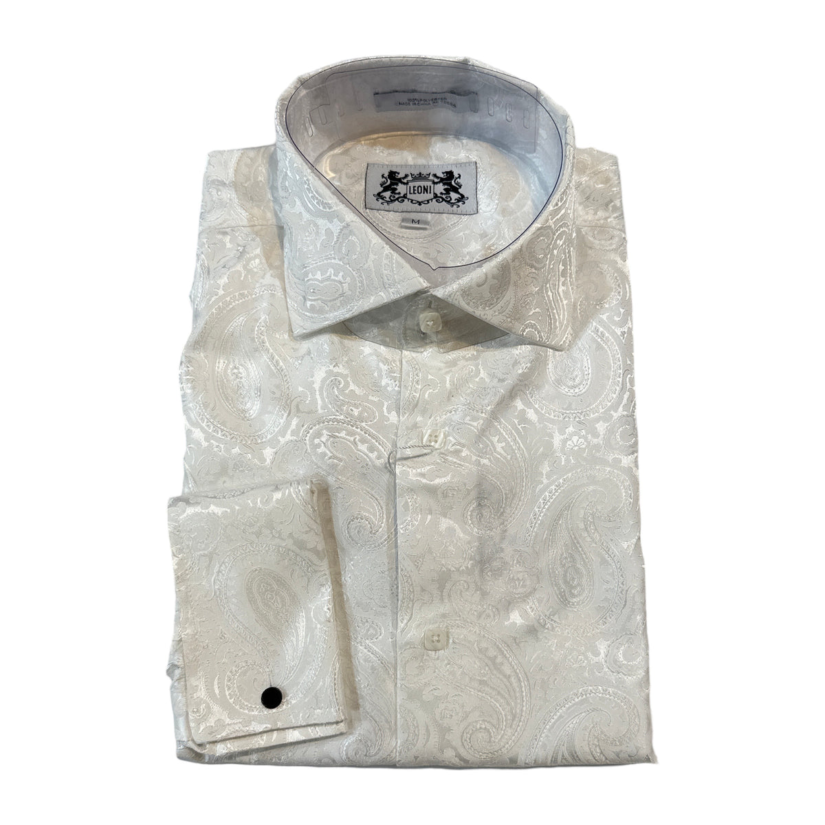 Leoni White Paisley Button Up Shirt - Dudes Boutique