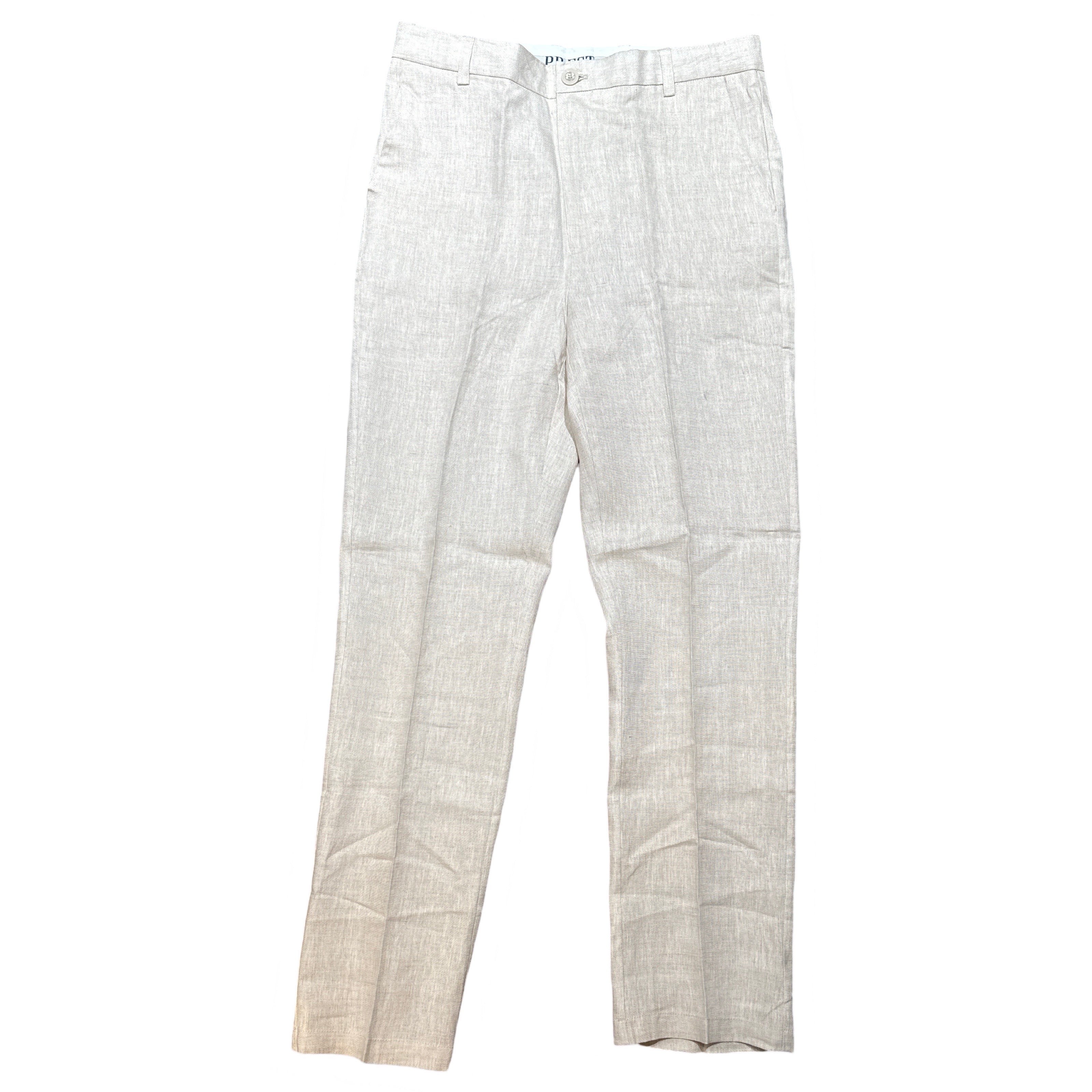 Prestige Oatmeal High End Linen Pants - Dudes Boutique