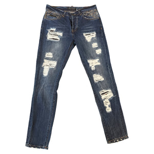 RNT23 Denim Studded Straight Cut Jeans - Dudes Boutique