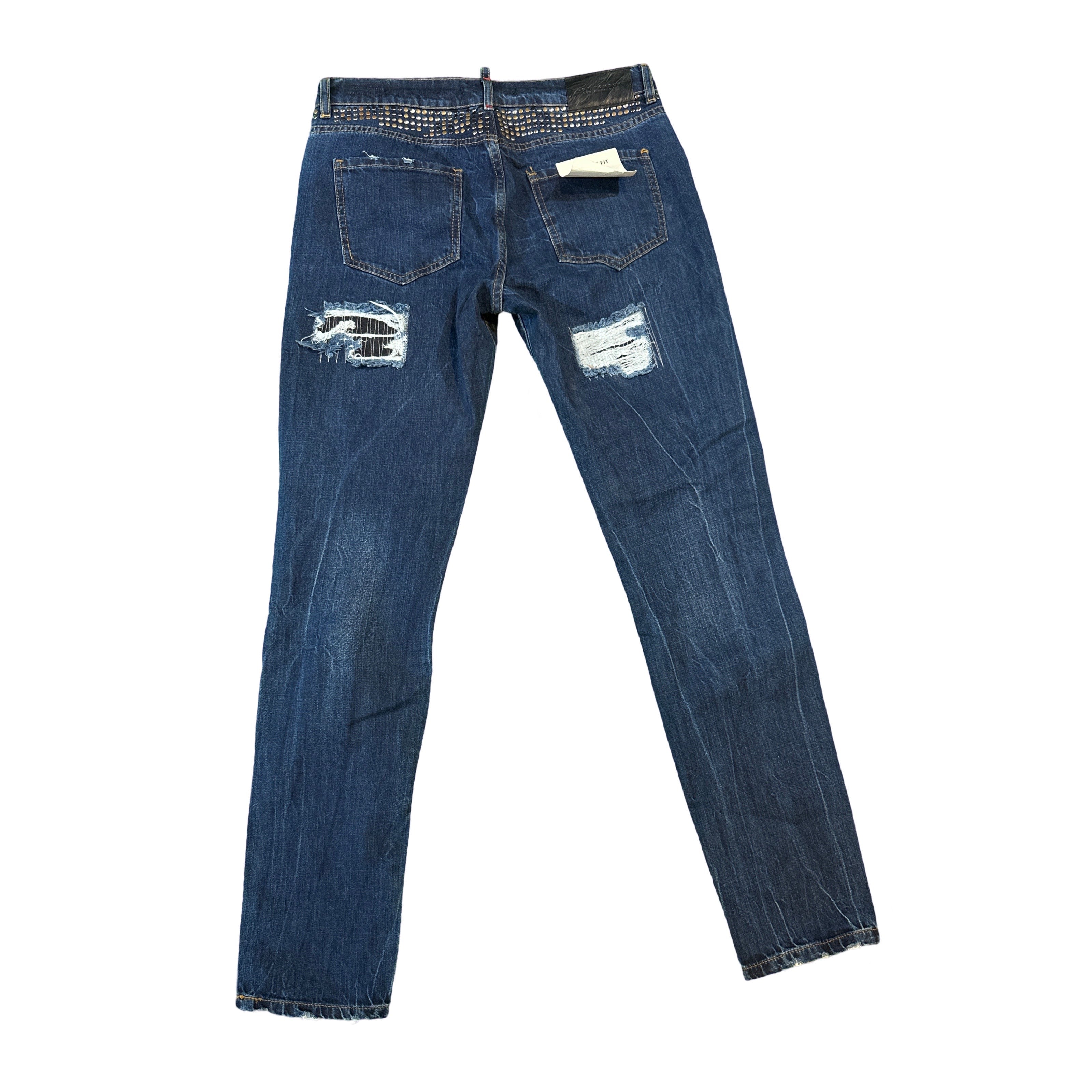 RNT23 Denim Studded Straight Cut Jeans - Dudes Boutique