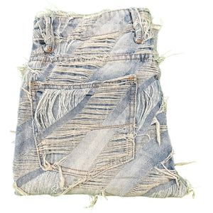 KDNK Blue Distressed Denim Heavy Frayed Jeans - Dudes Boutique