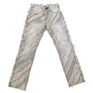 KDNK Camel Distressed Denim Heavy Frayed Jeans - Dudes Boutique