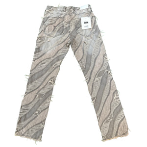 KDNK Camel Distressed Denim Heavy Frayed Jeans - Dudes Boutique