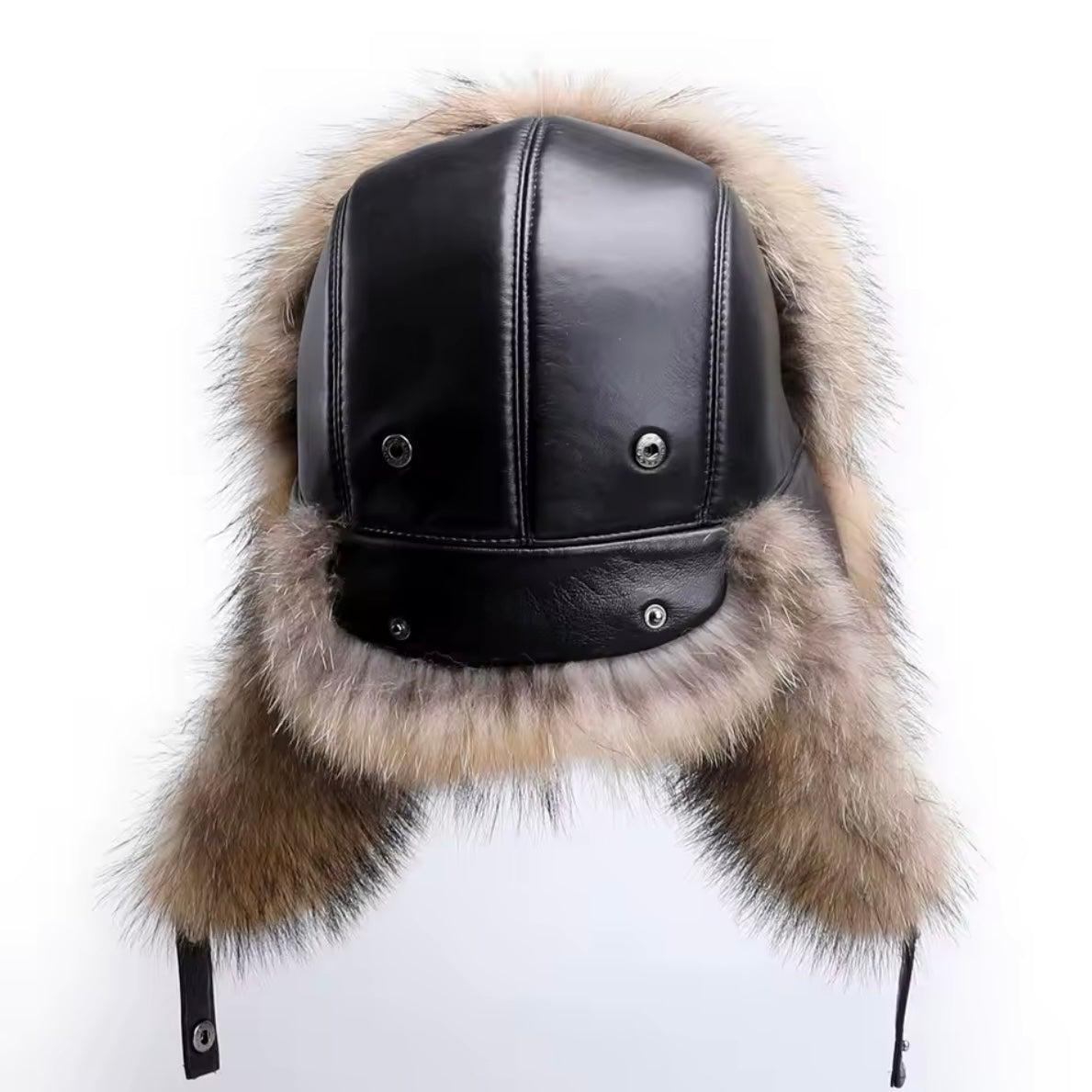 Kashani Red Fox Fur Oversized Lambskin Trapper Hat – Dudes Boutique