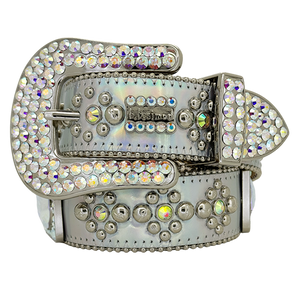 b.b. Simon Silver Hologram Crystal Belt - Dudes Boutique