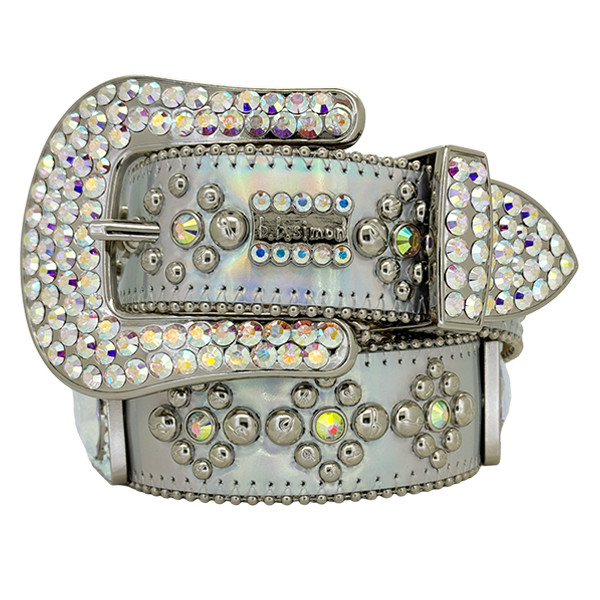 b.b. Simon Silver Hologram Crystal Belt - Dudes Boutique