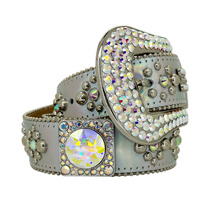 b.b. Simon Silver Hologram Crystal Belt - Dudes Boutique