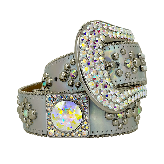 b.b. Simon Silver Hologram Crystal Belt - Dudes Boutique