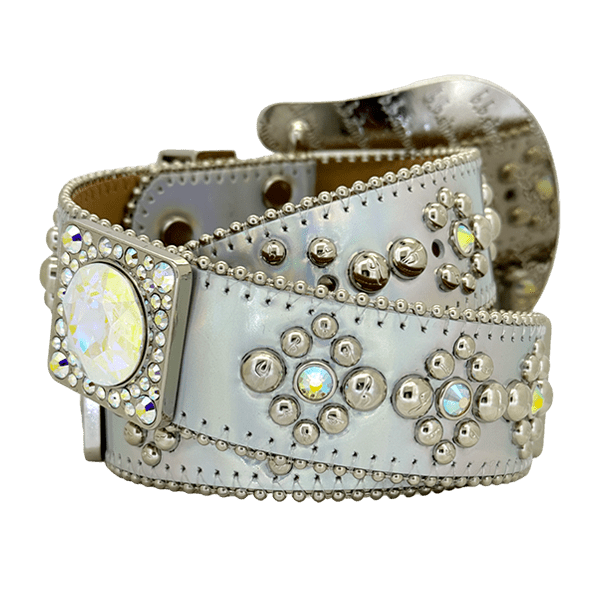 b.b. Simon Silver Hologram Crystal Belt - Dudes Boutique