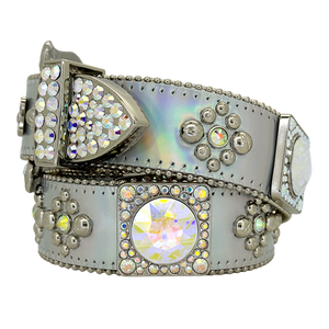 b.b. Simon Silver Hologram Crystal Belt - Dudes Boutique