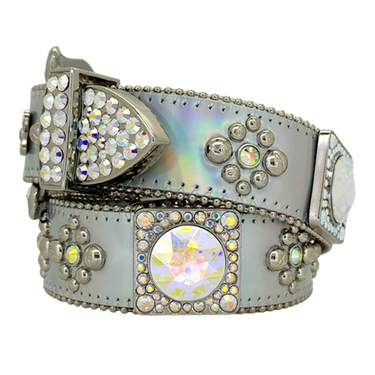 b.b. Simon Silver Hologram Crystal Belt - Dudes Boutique