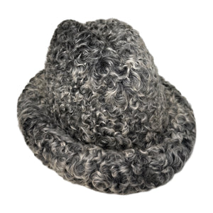 Kashani Grey Persian Lamb Fur Top Hat - Dudes Boutique