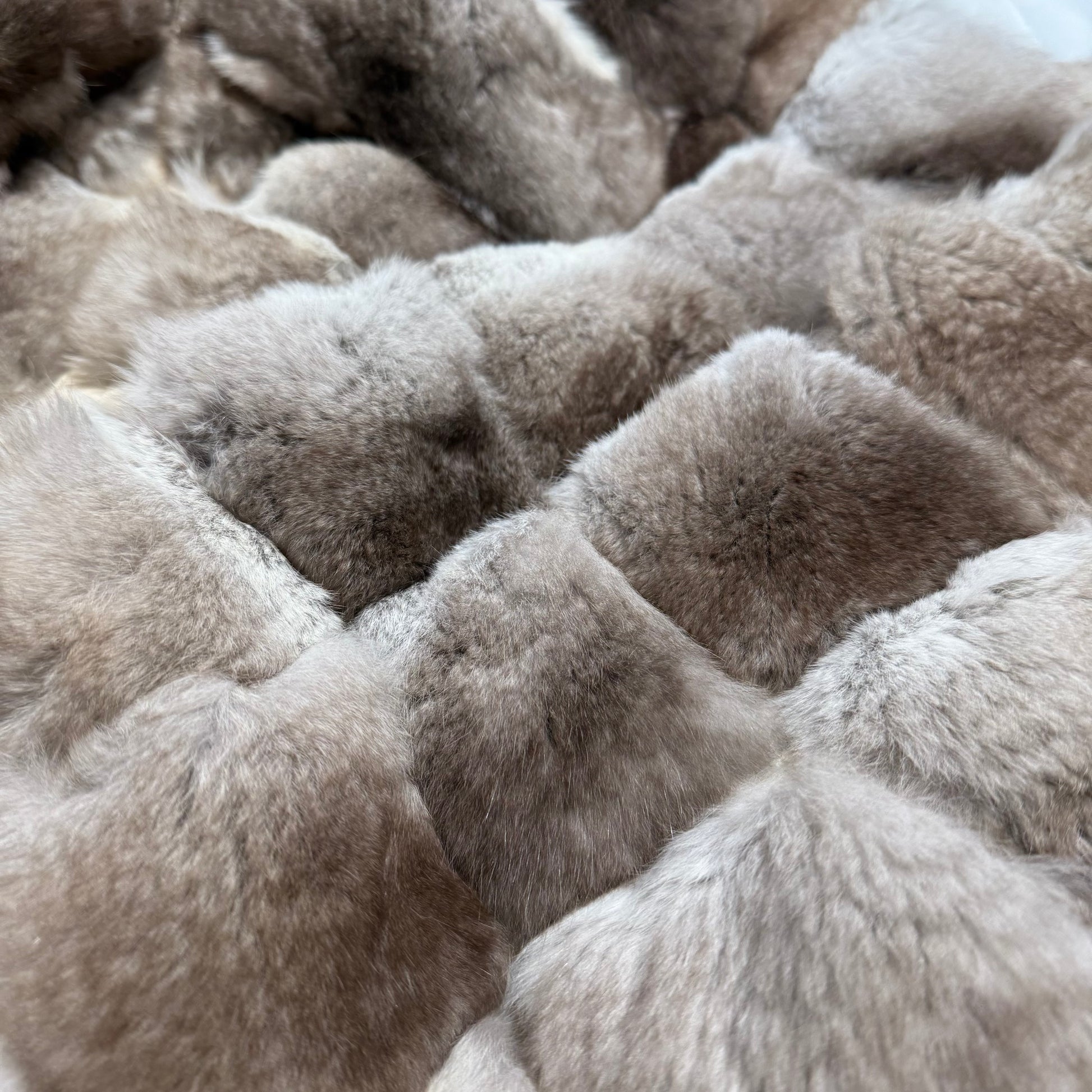 Kashani natural diamond cut pastel chinchilla fur bomber jacket