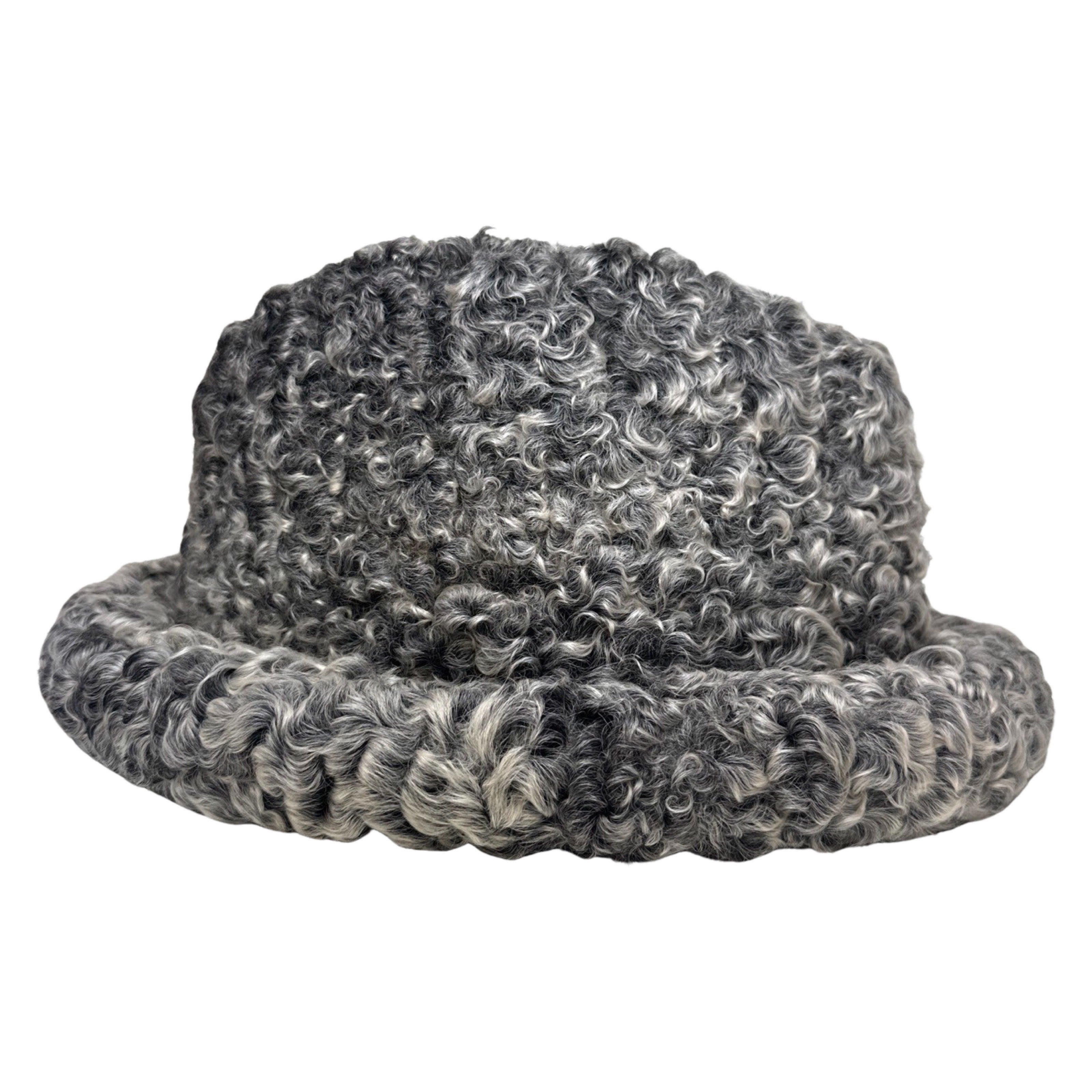 Kashani Grey Persian Lamb Fur Top Hat - Dudes Boutique