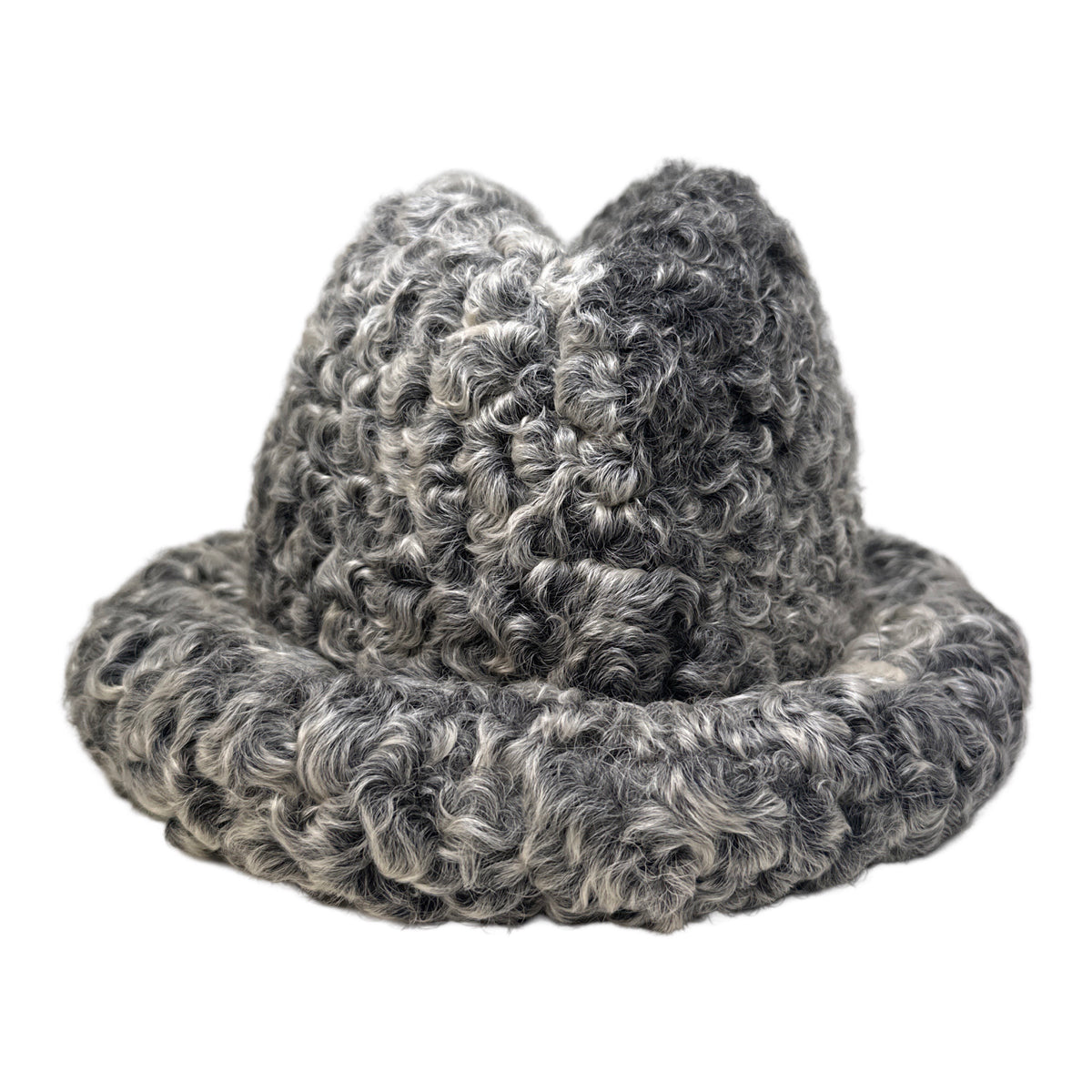 Kashani Grey Persian Lamb Fur Top Hat - Dudes Boutique