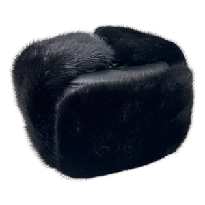 Kashani Black Mink Ushanka Hat - Dudes Boutique