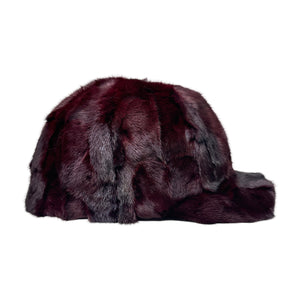 Kashani Wine Red Diamond Cut Mink Baseball Hat - Dudes Boutique