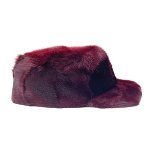 Kashani Burgundy Diamond Cut Mink Cadet Hat - Dudes Boutique