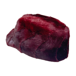 Kashani Burgundy Diamond Cut Mink Cadet Hat - Dudes Boutique