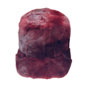 Kashani Burgundy Diamond Cut Mink Cadet Hat - Dudes Boutique