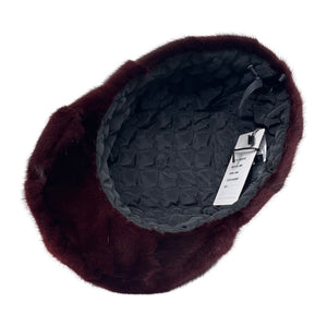 Kashani Burgundy Diamond Cut Mink Cadet Hat - Dudes Boutique