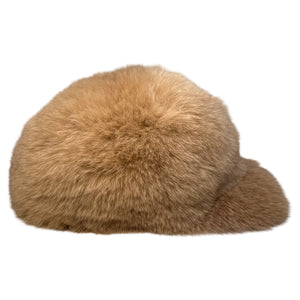 Kashani Brown Oversized Fox Fur Baseball Hat - Dudes Boutique