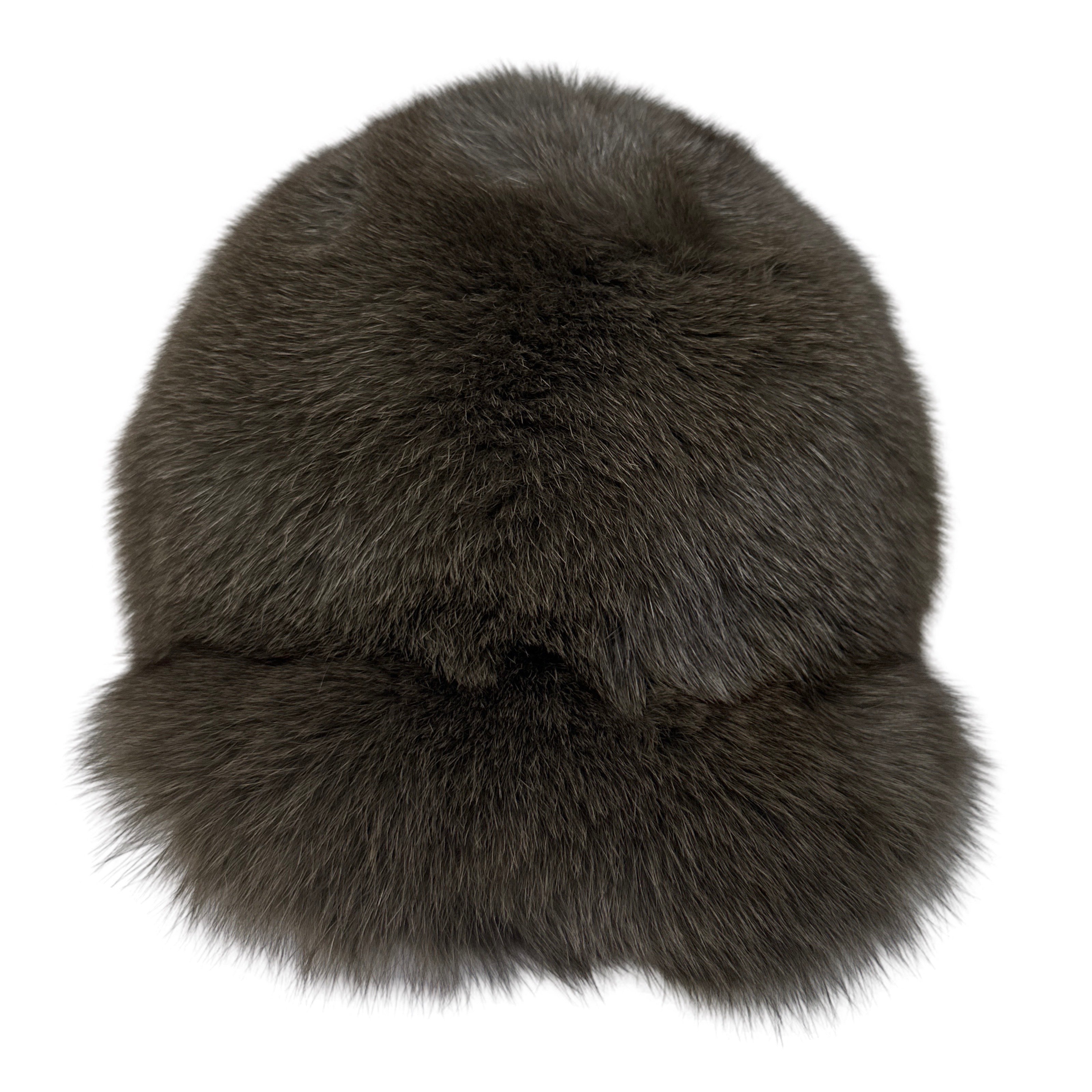 Kashani Olive Green Oversized Fox Fur Baseball Hat - Dudes Boutique