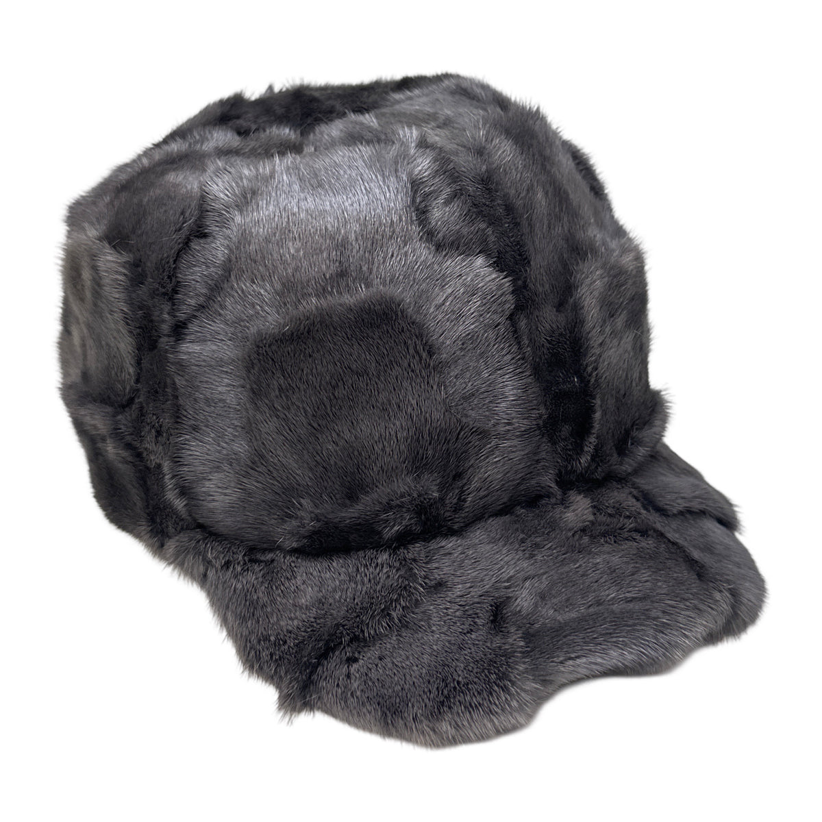 Kashani Grey Diamond Cut Mink Baseball Hat - Dudes Boutique