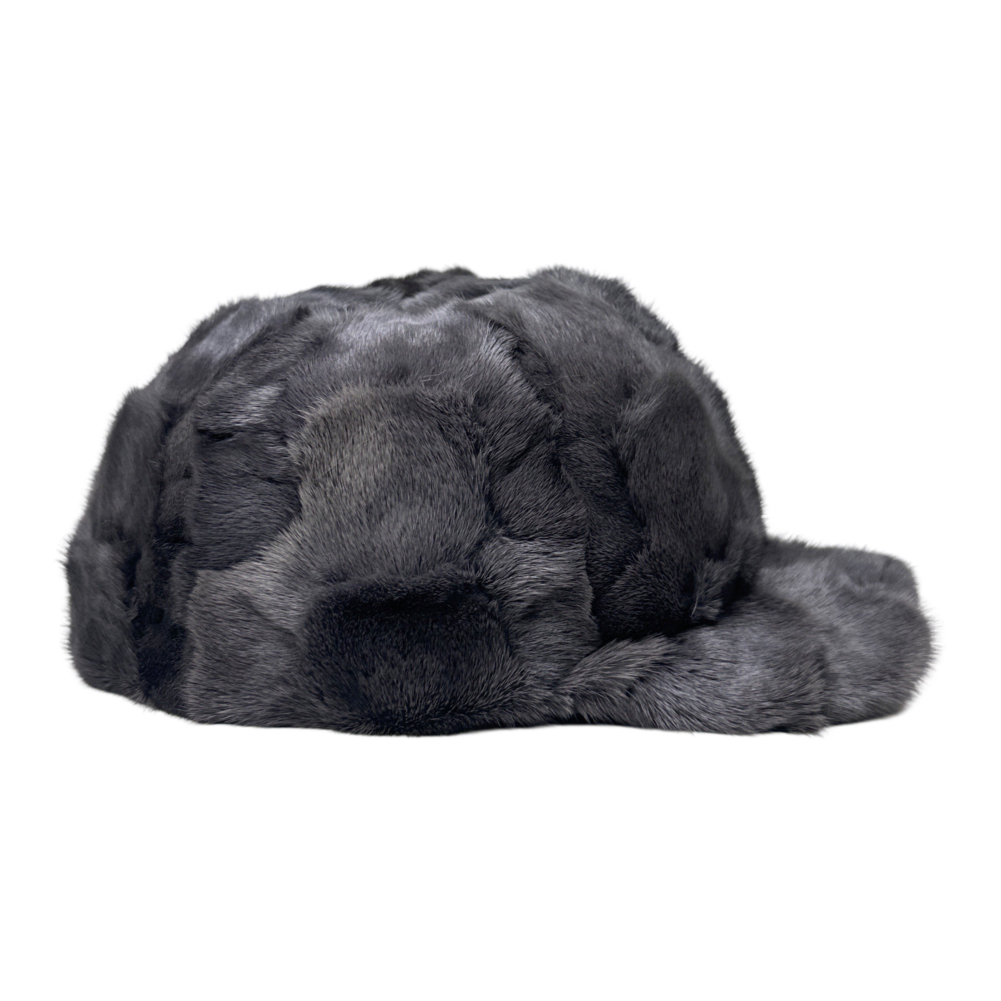 Kashani Grey Diamond Cut Mink Baseball Hat - Dudes Boutique