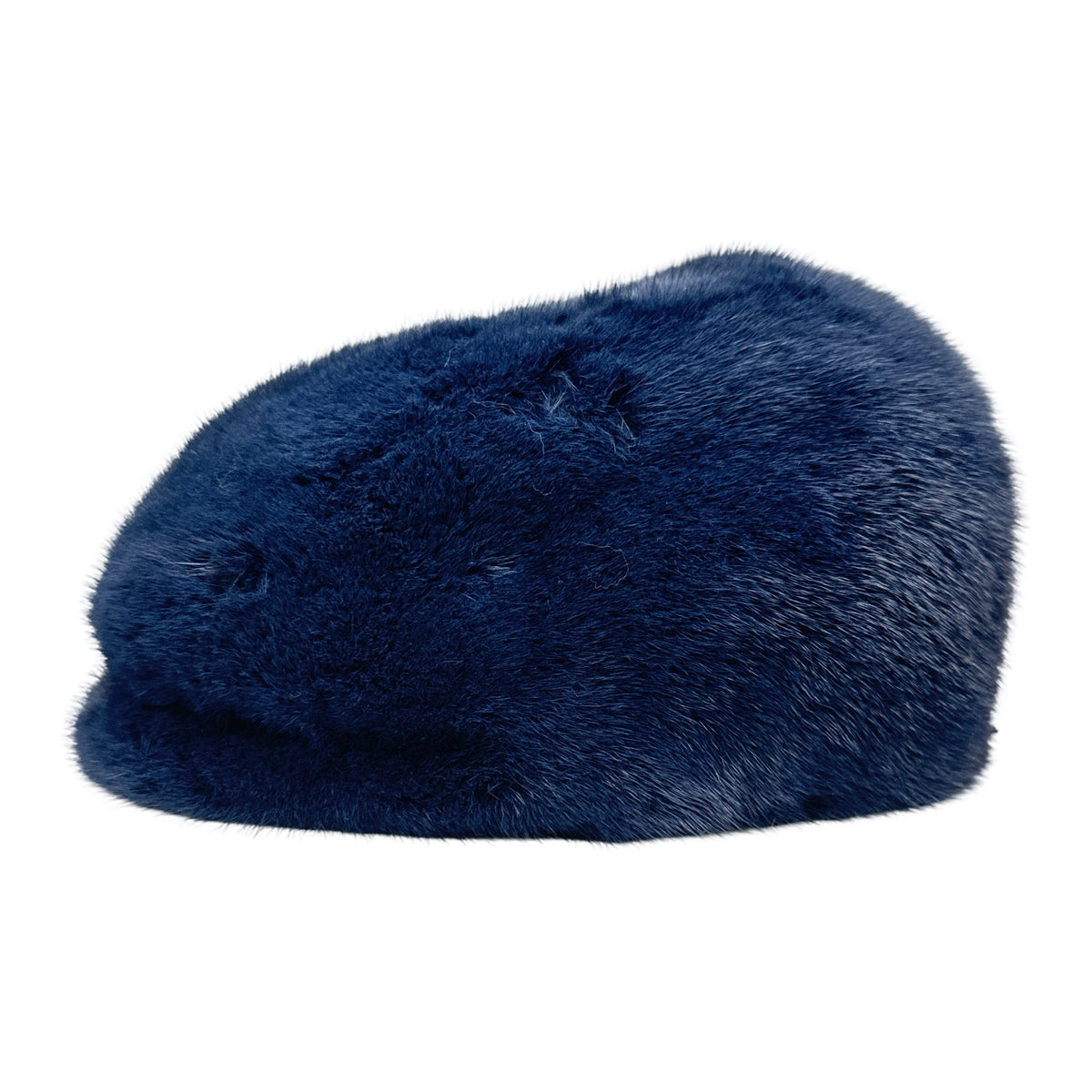 Kashani Full Mink Navy Herringbone Cap - Dudes Boutique