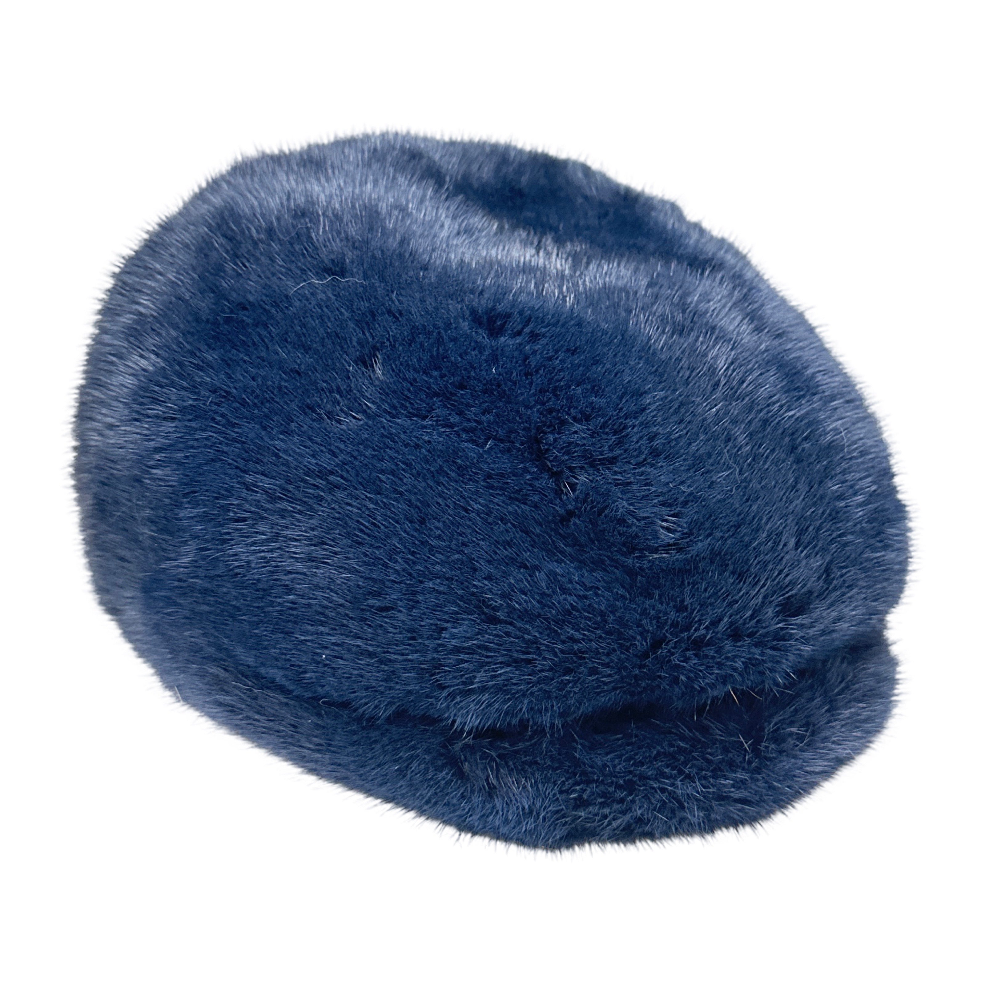 Kashani Full Mink Navy Herringbone Cap - Dudes Boutique