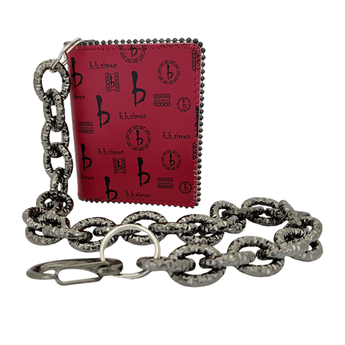 b.b. Simon Chain Wallet- bb Pattern Red/ Lt.Siam - Dudes Boutique