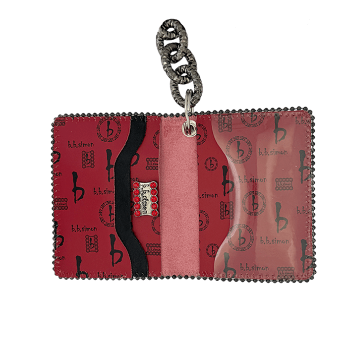 b.b. Simon Chain Wallet- bb Pattern Red/ Lt.Siam - Dudes Boutique