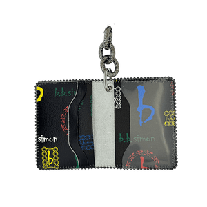 b.b. Simon Chain Wallet- Small bb Pattern Black / Citrine - Dudes Boutique